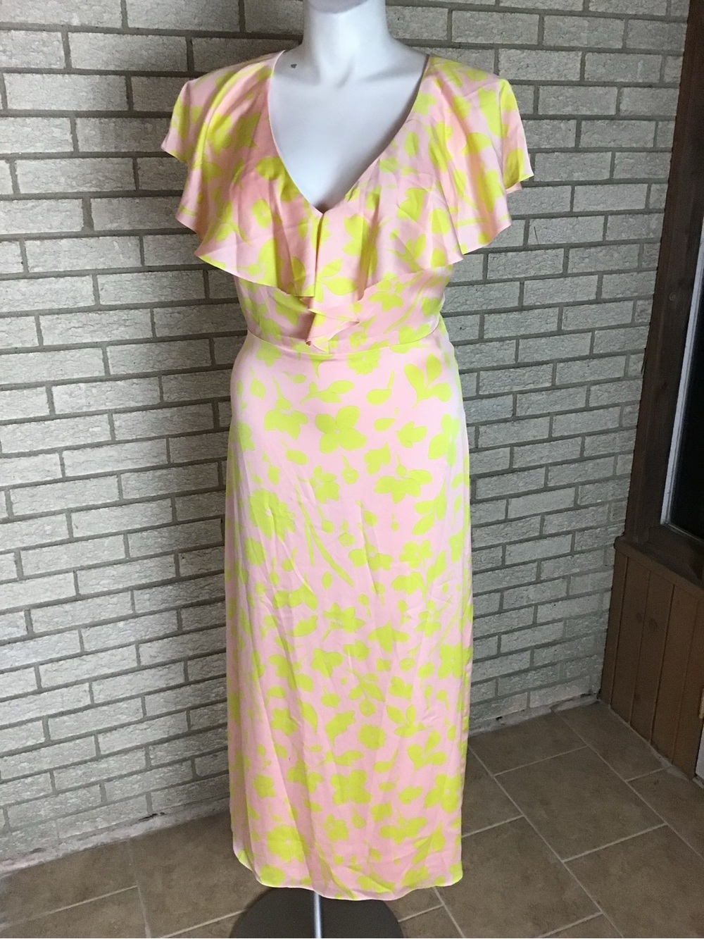kate spade Pink Dress with Green Abstract Print